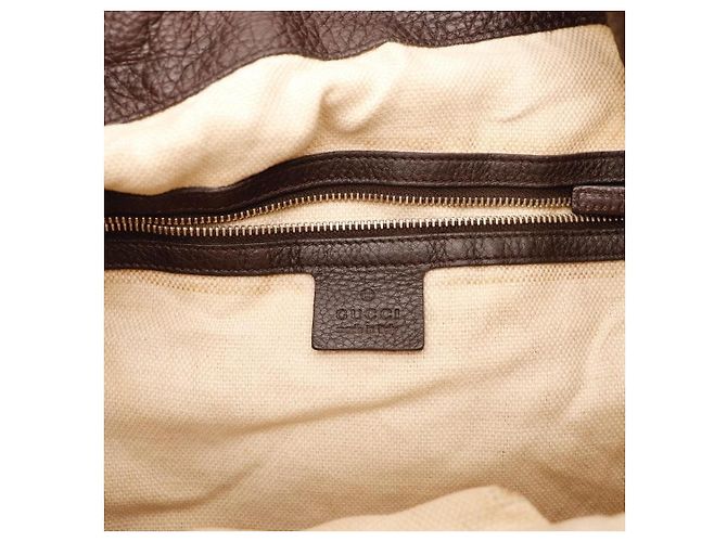 Borsa Tote Gucci Bamboo Shopper Marrone Monogramma - vista 7