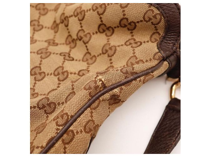 Borsa Tote Gucci Bamboo Shopper Marrone Monogramma - vista 9