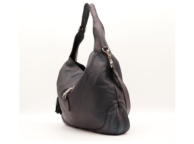Bamboo Borsa hobo Gucci in pelle nera con nappa in bambù Nero - vista 2