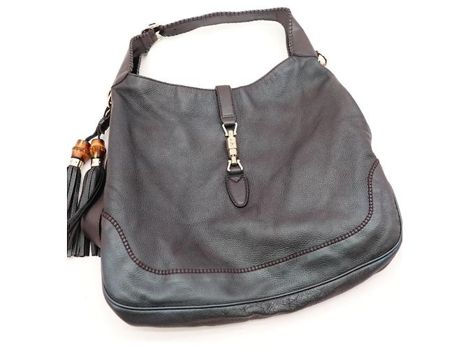 Bamboo Borsa hobo Gucci in pelle nera con nappa in bambù Nero - vista 6