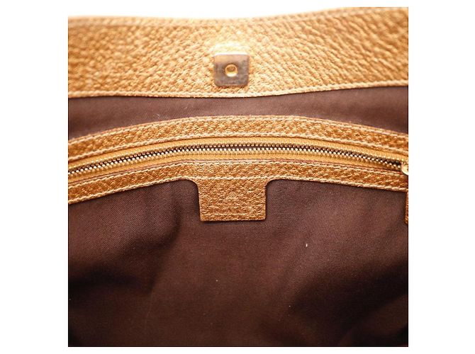 Borsa Hobo Gucci Horsebit in pelle bronzo metallizzato - vista 8