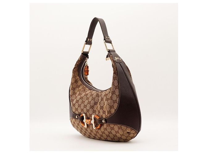 Borsa Hobo Gucci Monogram Bamboo Marrone Monogramma - vista 2