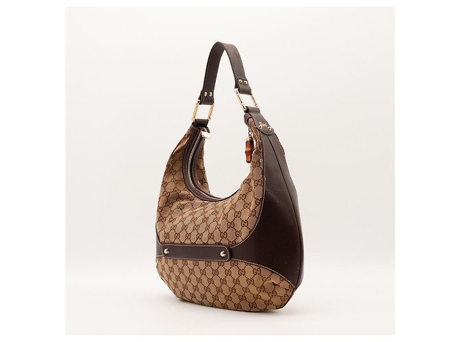 Borsa Hobo Gucci Monogram Bamboo Marrone Monogramma - vista 4
