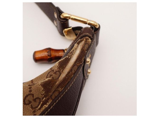 Borsa Hobo Gucci Monogram Bamboo Marrone Monogramma - vista 9