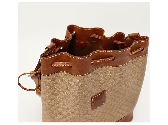 Céline Borsa a secchiello Celine Triomphe Canvas Marrone Beige - vista 6