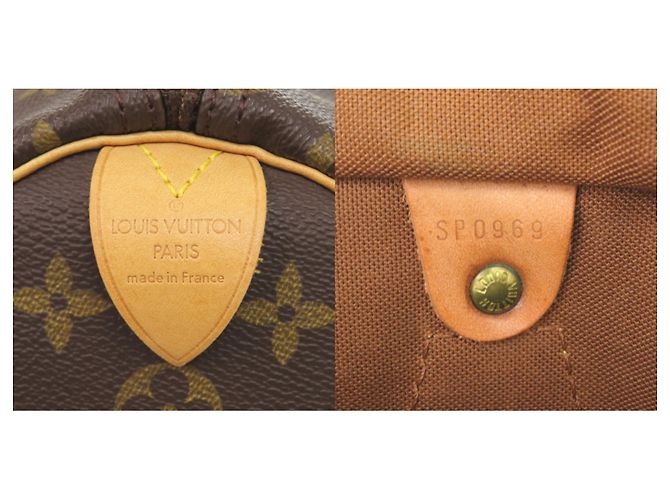 Borsa Louis Vuitton Speedy 35 Monogram Marrone Monogramma - vista 10