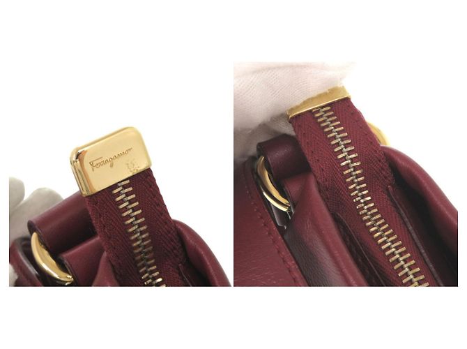 Borsa monospalla Salvatore Ferragamo Vara in pelle Bordeaux Bordò - vista 10