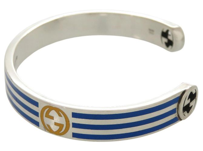 Bracciale Gucci x Adidas Argento Blu Giallo - vista 4