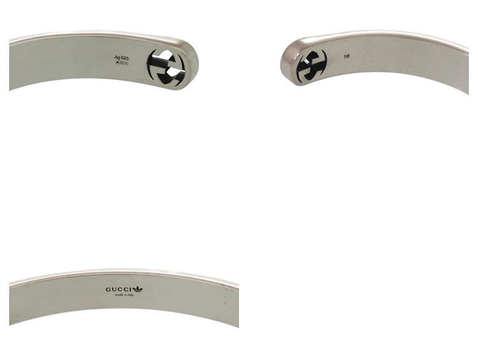 Bracciale rigido Gucci x Adidas Silver Nero Argento Arancione - vista 5