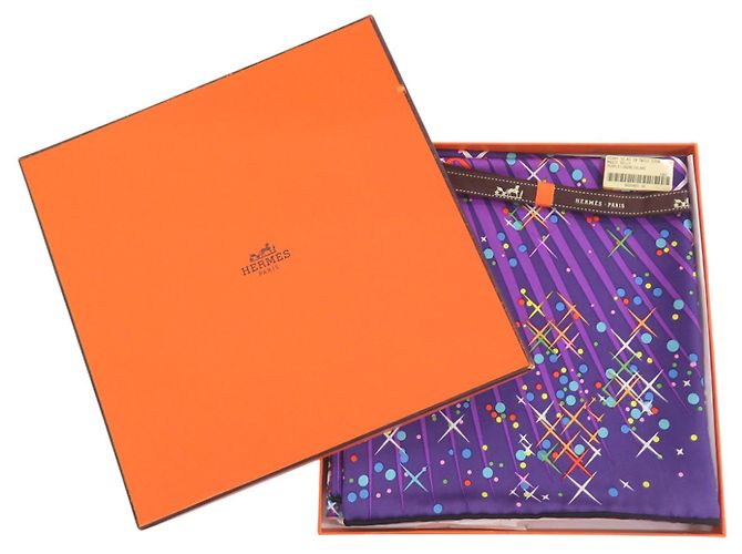 Hermès Carré 90 Magic Kelly Seidentuch Weiß Lila - Ansicht 2