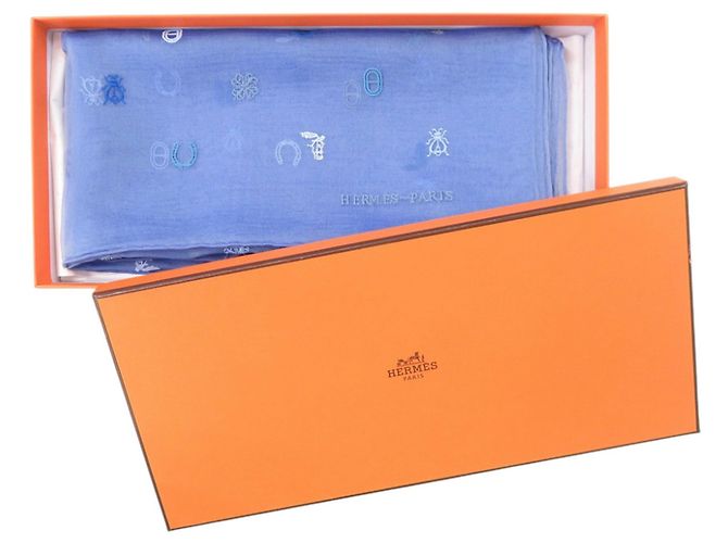 Hermès Carré 100 Foulard di seta blu - vista 2