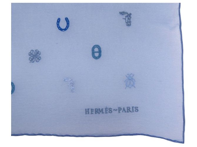 Hermès Carré 100 Foulard di seta blu - vista 4