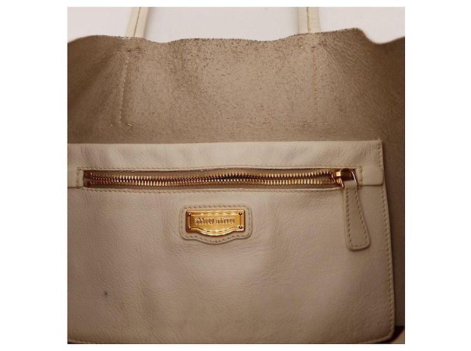 Borsa Tote Colorblock Miu Miu Bianco Rosso - vista 8