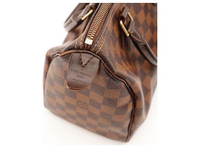 Borsa a mano Louis Vuitton Speedy 30 Damier Ebene Canvas Marrone - vista 10