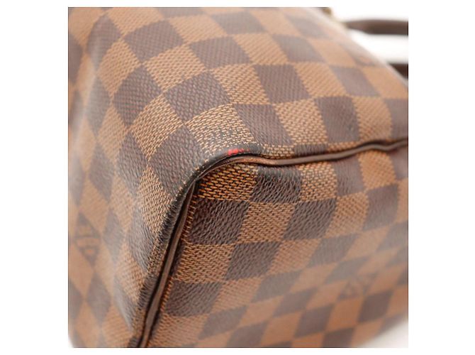 Borsa a mano Louis Vuitton Speedy 30 Damier Ebene Canvas Marrone - vista 12