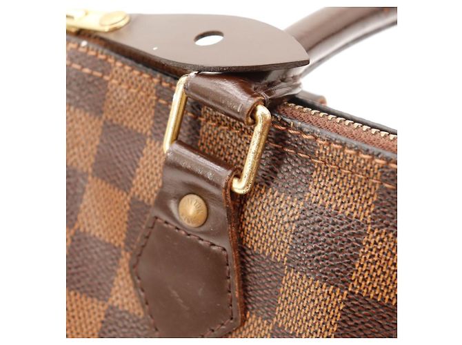 Borsa a mano Louis Vuitton Speedy 30 Damier Ebene Canvas Marrone - vista 13