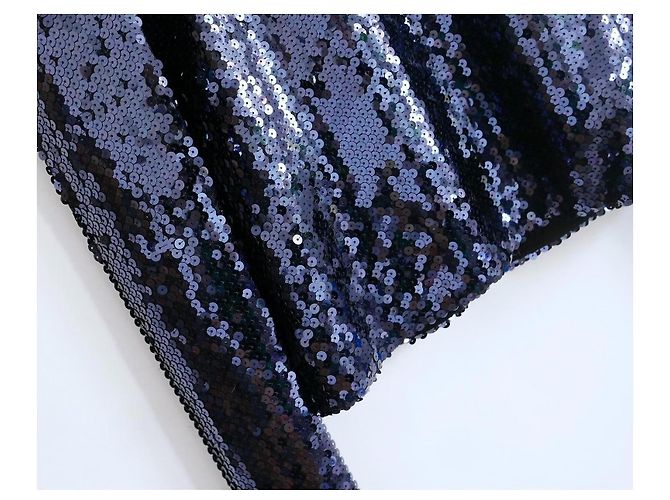 Christian Dior x Raf Simons Pre-Fall 2015 Pailletten-Top Dunkelblau - Ansicht 4