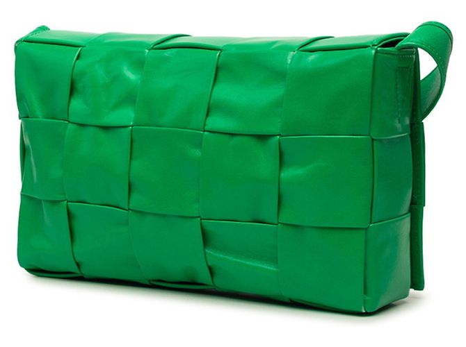 Borsa a tracolla e spalla Bottega Veneta Maxi Intrecciato Cassette Verde - vista 2