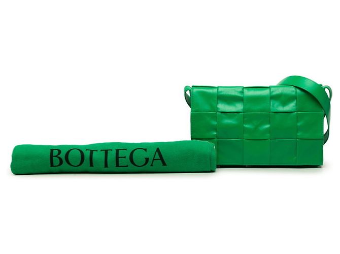 Borsa a tracolla e spalla Bottega Veneta Maxi Intrecciato Cassette Verde - vista 7