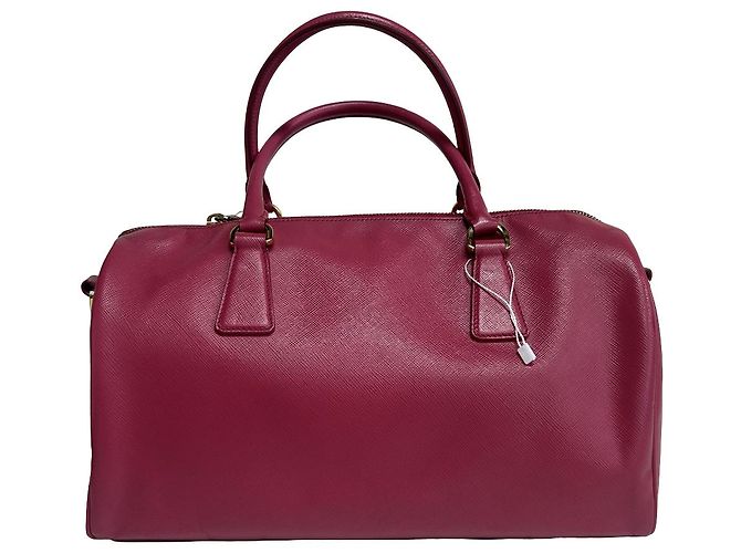 Prada Saffiano Bowler Leather medium Rosa - vista 2
