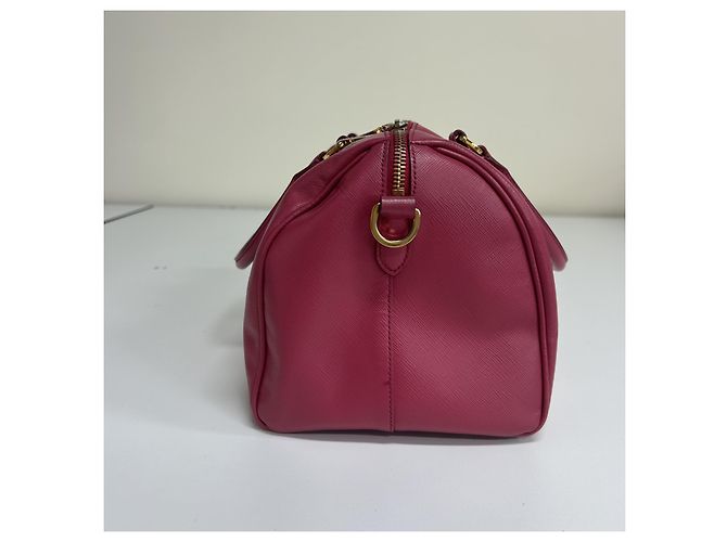 Prada Saffiano Bowler Leather medium Rosa - vista 3
