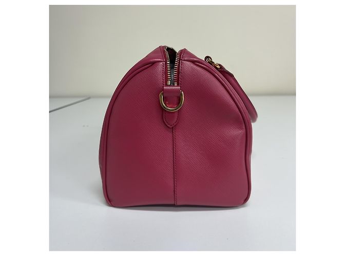 Prada Saffiano Bowler Leather medium Rosa - vista 4