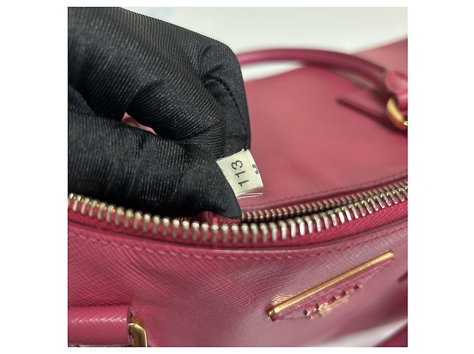 Prada Saffiano Bowler Leather medium Rosa - vista 7