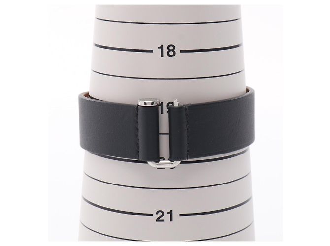 Hermès Pulsera de cuero Hermes Sellier Negro Plata - vista 6