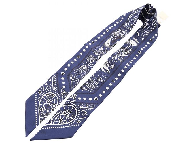 Hermès Twilly Entre Ciel et Mer Bandana Scarf Blu navy - vista 3