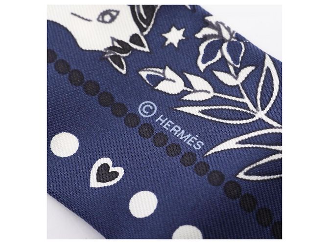 Hermès Twilly Entre Ciel et Mer Bandana Scarf Blu navy - vista 4