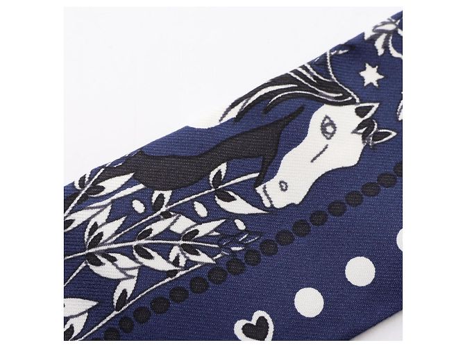 Hermès Twilly Entre Ciel et Mer Bandana Scarf Blu navy - vista 6