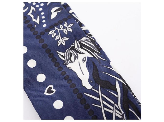Hermès Twilly Entre Ciel et Mer Bandana Scarf Blu navy - vista 7