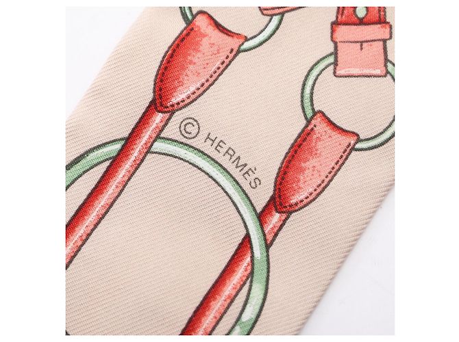 Silk In Hermès Hermes Twilly Jumping Ribbon Schal Mehrfarben Beige - Ansicht 4