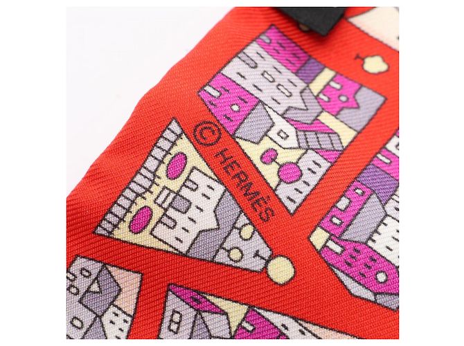 Hermès Carré Twilly Hermes Rive Droite Gauche Rouge Multicolore - vue 4