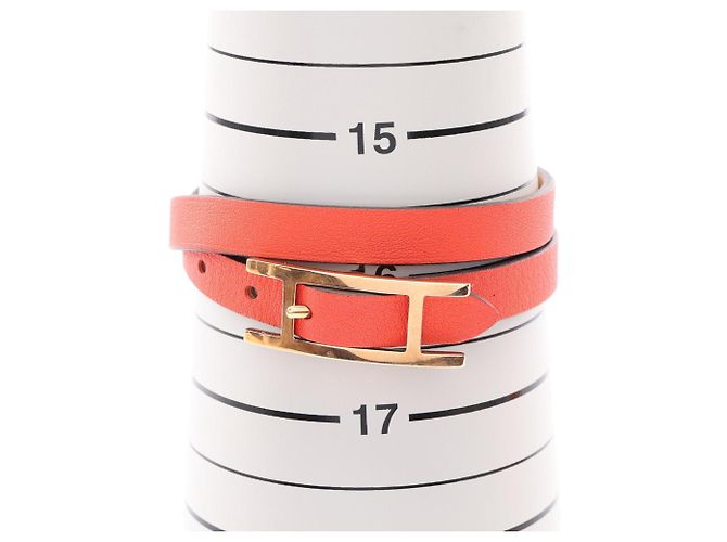 Hermès Pulseira Charm em couro Swift Hermes Vermelho - vista 5
