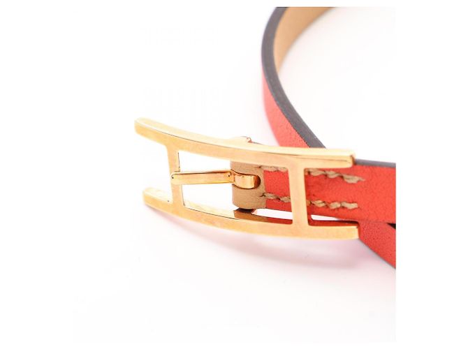 Hermès Pulseira Charm em couro Swift Hermes Vermelho - vista 6