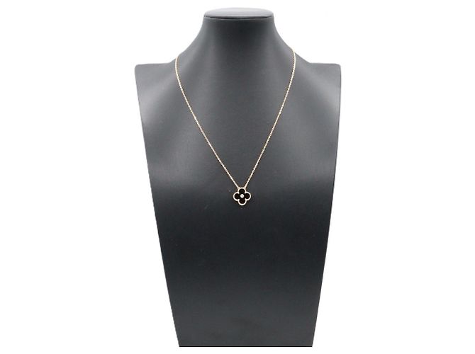Collana Van Cleef & Arpels Vintage Alhambra Onyx Nero D'oro - vista 6