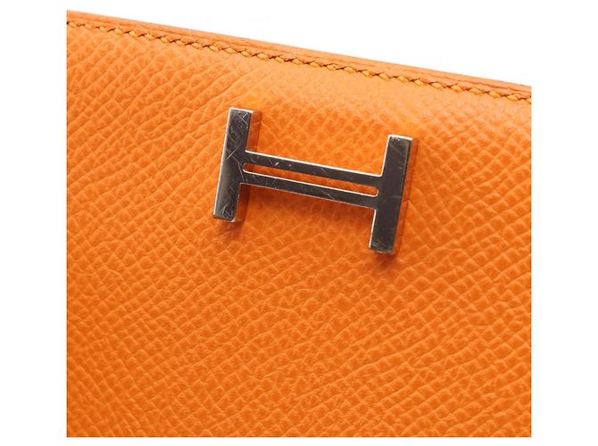 Hermès Cartera larga bi-fold Hermes Bearn Soufflet Verso Rosa Naranja - vista 11