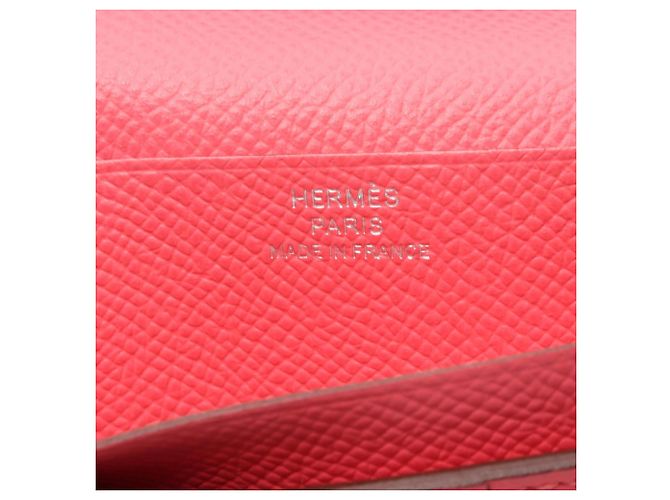Hermès Cartera larga bi-fold Hermes Bearn Soufflet Verso Rosa Naranja - vista 4