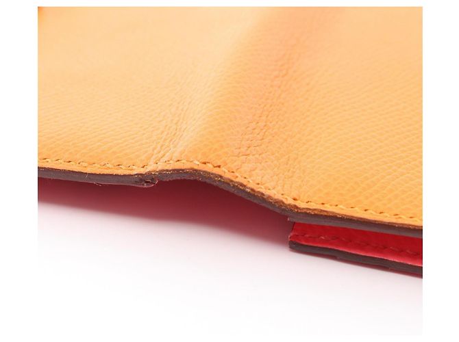 Hermès Cartera larga bi-fold Hermes Bearn Soufflet Verso Rosa Naranja - vista 8