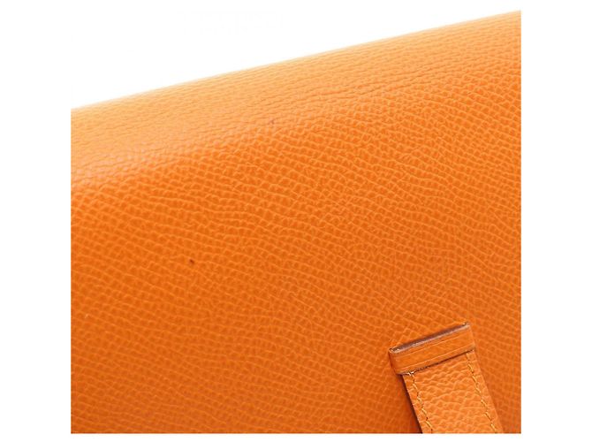 Hermès Cartera larga bi-fold Hermes Bearn Soufflet Verso Rosa Naranja - vista 9
