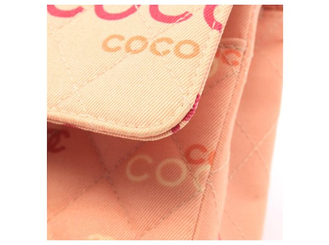 Borsa a tracolla Chanel COCO Print Matelassé Rosa Multicolore - vista 10