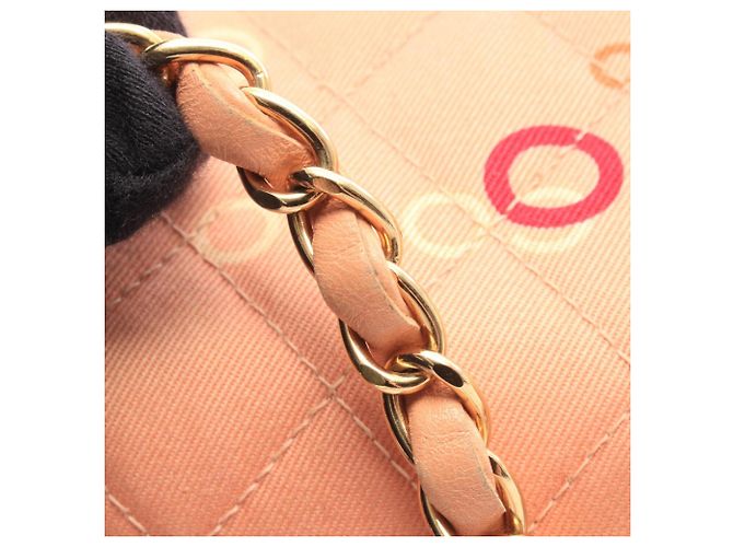 Borsa a tracolla Chanel COCO Print Matelassé Rosa Multicolore - vista 11