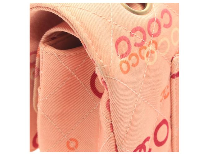 Borsa a tracolla Chanel COCO Print Matelassé Rosa Multicolore - vista 8