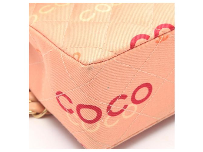 Borsa a tracolla Chanel COCO Print Matelassé Rosa Multicolore - vista 9