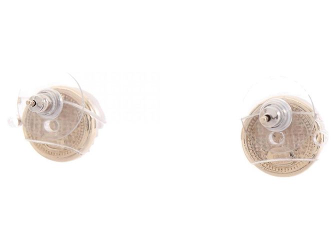 Orecchini Chanel I22S Coco Mark Stud Earrings Bianco D'oro - vista 2