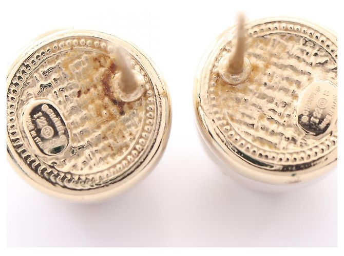 Orecchini Chanel I22S Coco Mark Stud Earrings Bianco D'oro - vista 5