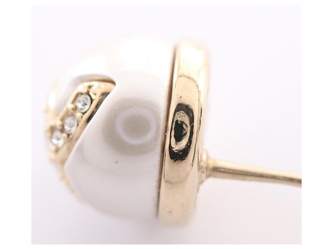 Orecchini Chanel I22S Coco Mark Stud Earrings Bianco D'oro - vista 7