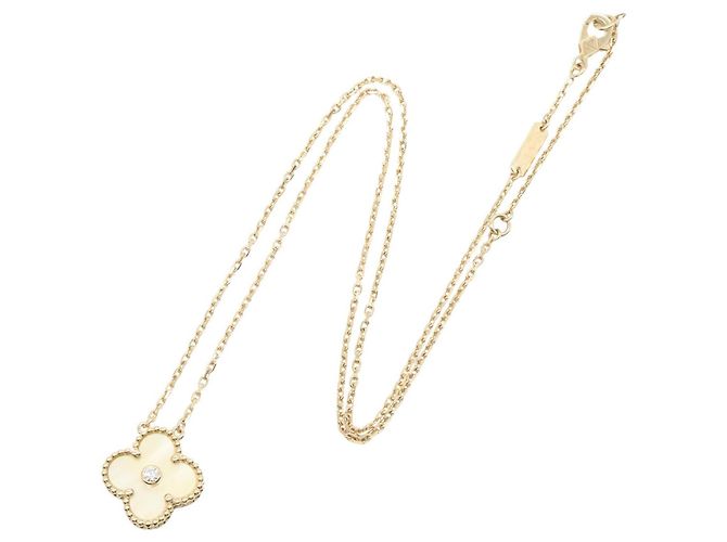 Collana Van Cleef & Arpels Vintage Alhambra D'oro Giallo - vista 2