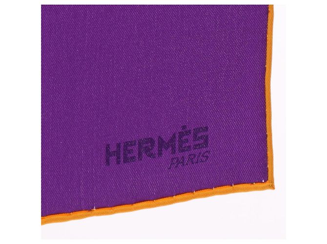 Hermès Foulard Hermes Carre 70 Quadri Rosa Multicolore Porpora - vista 2